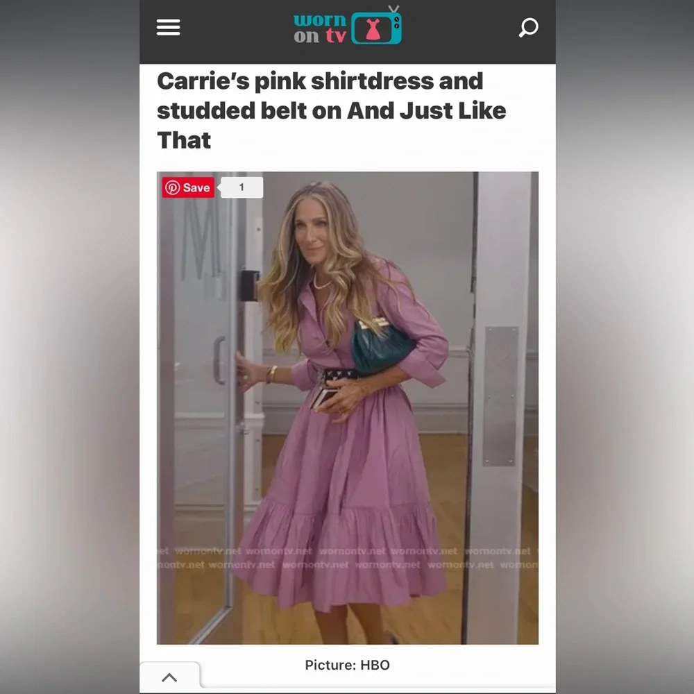 Carolina Herrera Purple Shirtdress ASO Carrie Bradshaw/SJP - Picture 3 of 16